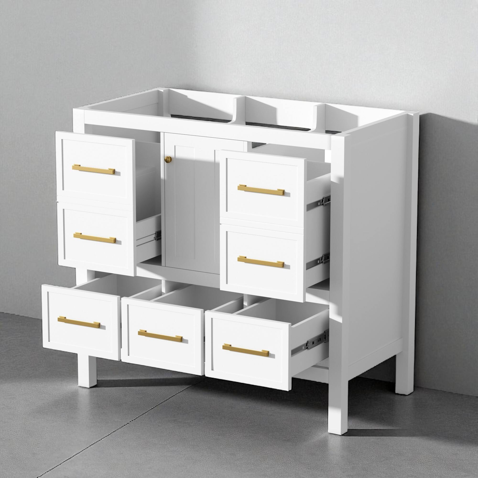 36" Freestanding Bathroom Vanity Cabinet Without Sink, Solid Wood Frame Storage Cabinet , Bathroom Cabinet