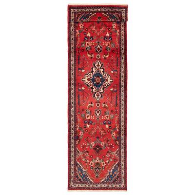 ECARPETGALLERY Hand-knotted Andelz Red Wool Rug - 3'5 x 12'11