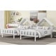 preview thumbnail 18 of 26, Double Twin Size Platform Kids Bed Frame with House-Shaped Headboard and Built-in Nightstand, No Box Spring Required, Grey