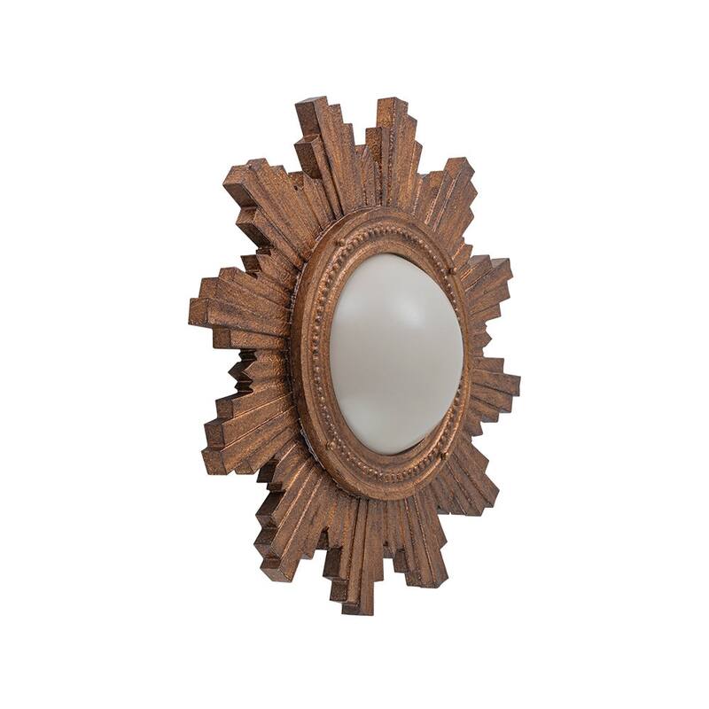 Antique Art Deco Wood Style Sunburst Flush Mount Light Wall Decor