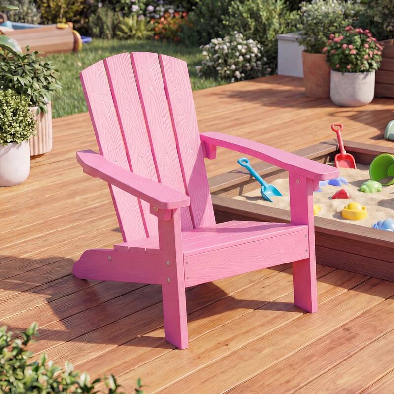 Gymax 4PCS Kid's Adirondack Chair All-Weather HDPE Toddler Lawn Chair