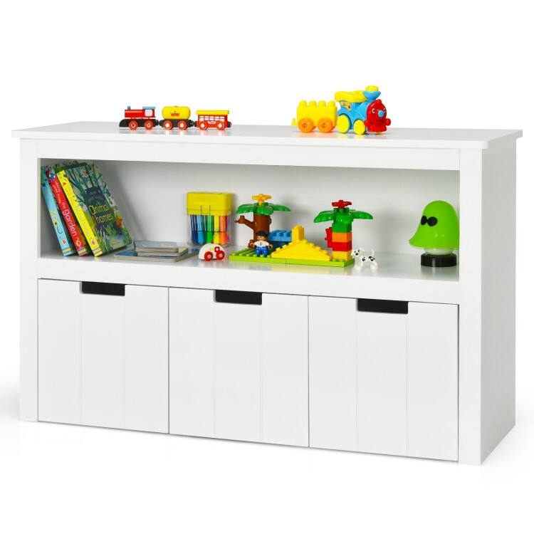 Kid Toy Storage Cabinet 3 Drawer Chest with Wheels Large Storage Cube Shelf - 40" x 13" x 24.5" (L x W x H)