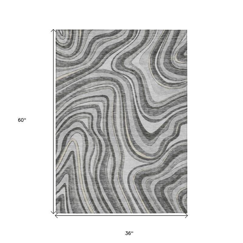 HomeRoots Abstract Transitional Rectangle Outdoor Rug
