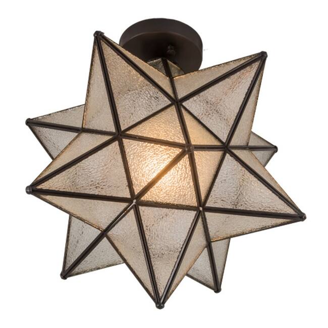 Meyda Tiffany 186688 Moravian Star 18" Wide Semi-Flush Ceiling Fixture
