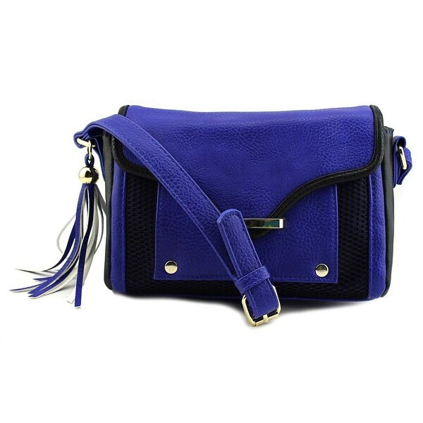 Poverty Flats Mesh Detail Large X Cross Body Women Synthetic Messenger - Blue