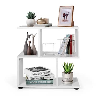 Costway 2-Tier Bookshelf S Shaped Bookcase Storage Rack Display Shelf - See Details