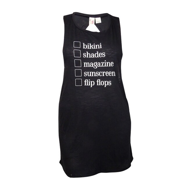 Shop Miken Women S Check List Cutout Twist Tank Swim Cover