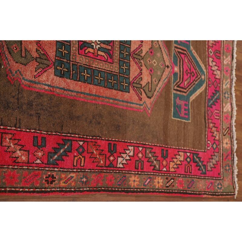 Ardebil Persian Vintage Runner Rug Hand-knotted Wool Carpet - 3'10" x 13'2"
