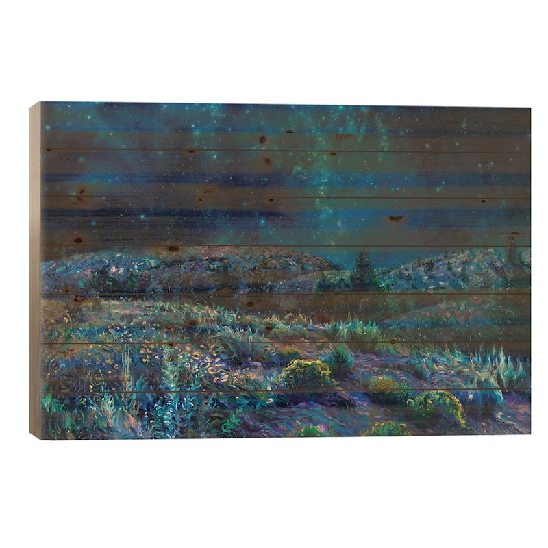 Sage And Time Print On Wood by Iris Scott - Multi-Color - 26x40x1.5