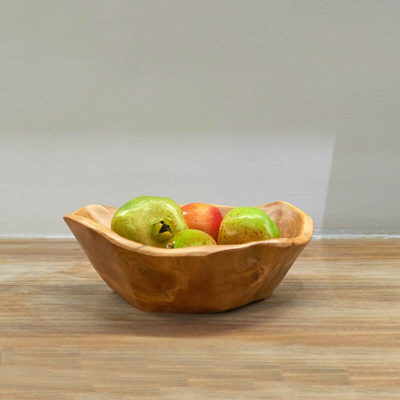 Greenage Cedar Fruit Bowl, Wooden Storage Natural Crafts Serving Bowls