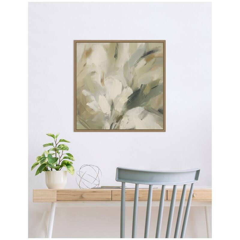 Kate and Laurel Olive Bloom No. 1 by Amy Lighthall Framed Canvas Wall Art Print