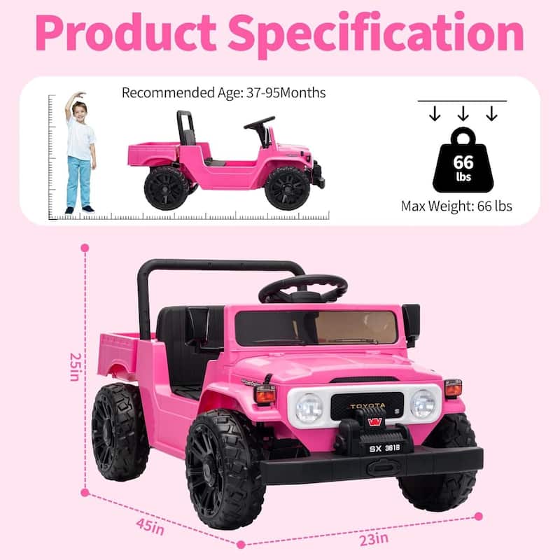 12V Licensed Toyota Electric Car Toy Ride on Truck for Best Kids Gift