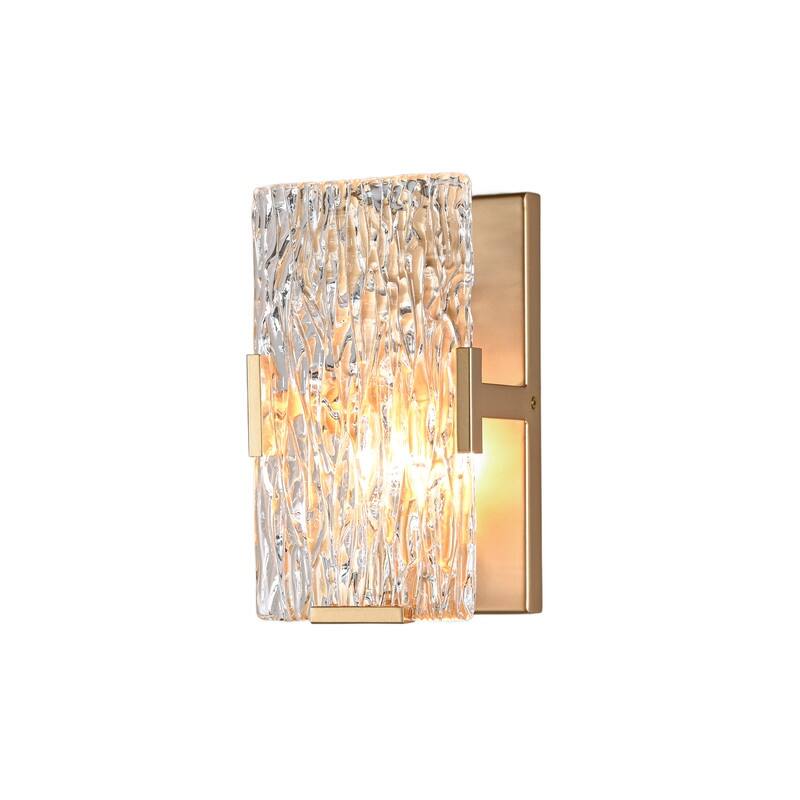 KAWOTI Glam 1- Light Wall Sconce with Textured Glass Shade