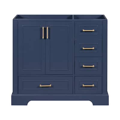 35.4 in. W Bath Vanity Cabinet with Four Drawers and Two Doors(Sink not included)