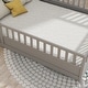 preview thumbnail 11 of 12, Full-Size Floor Bed Frame with Tall Safety Guardrails and Access Door Play