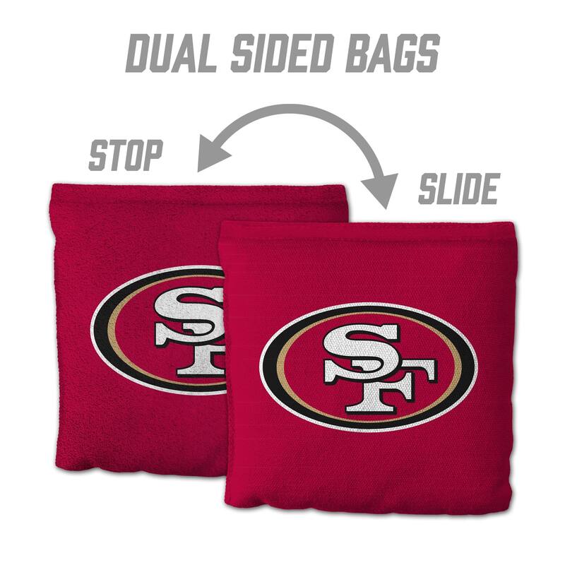 San Francisco 49ers NFL Dual Sided Pro Stop & Slide Cornhole Bags