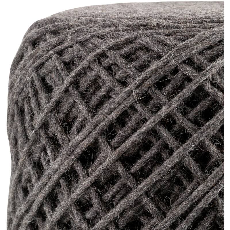 Surya Josey Spooled Felted Wool 16-inch Pouf