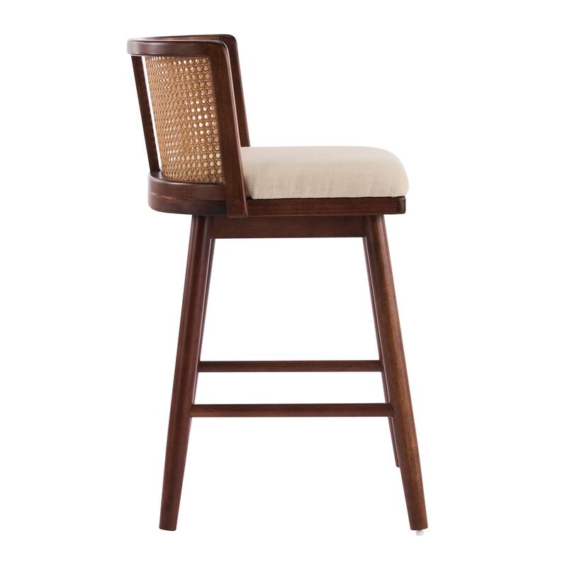 Roomfitters Talia Indoor Rubberwood Counter Stools with Rattan Back, Set of 2 - Set of 2