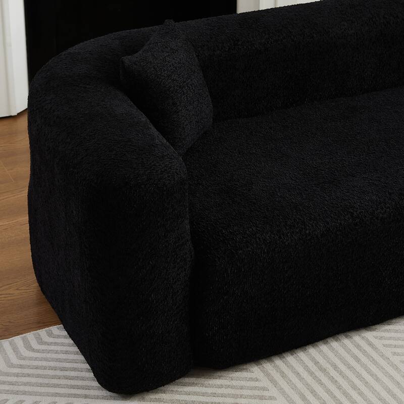 L-Shaped Modular Sectional Sofa, Comfy Chenille Boneless Cloud Couch, Corner Deep Seat Sofa with 2 Throw Pillows