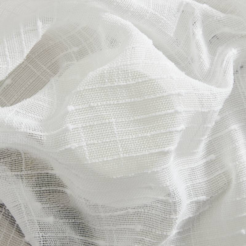 HLC.ME Emily Faux Linen Semi Sheer Light Filtering Transparent Grommet Lightweight Window Curtains Drapery Panels, 2 Panels