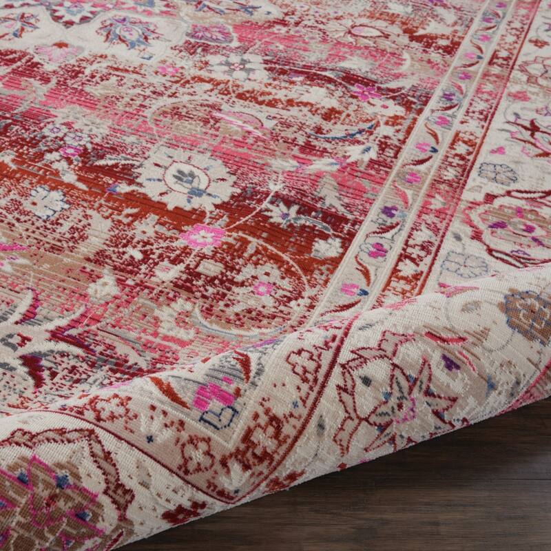 HomeRootsFloral Transitional Rectangle Area Rug - 118' X '94' X '0.5