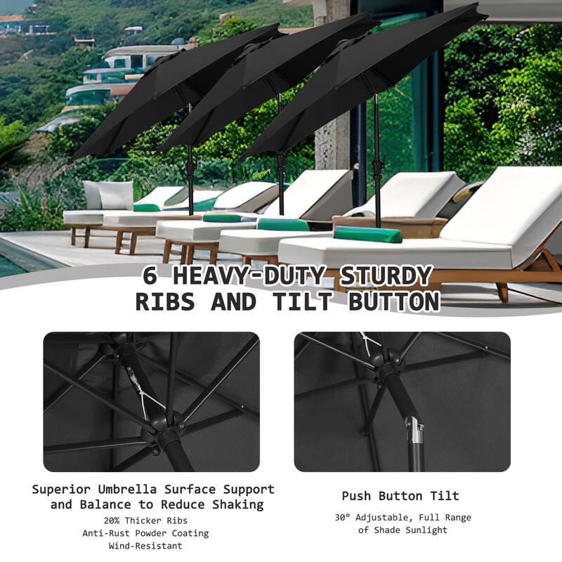 Autlaycil 7.5ft Outdoor Patio Umbrella with Tilt & Crank Base included