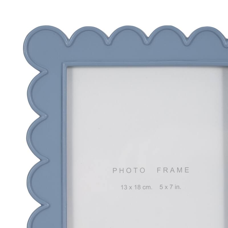 Resin Scallop Edge Photo Frame - Blue