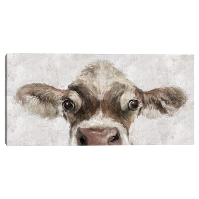 Cow Peek Canvas Art Print