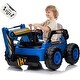 preview thumbnail 8 of 19, Ride On Excavator for Kids, 4WD Electric Excavator Toy, 12V Batter