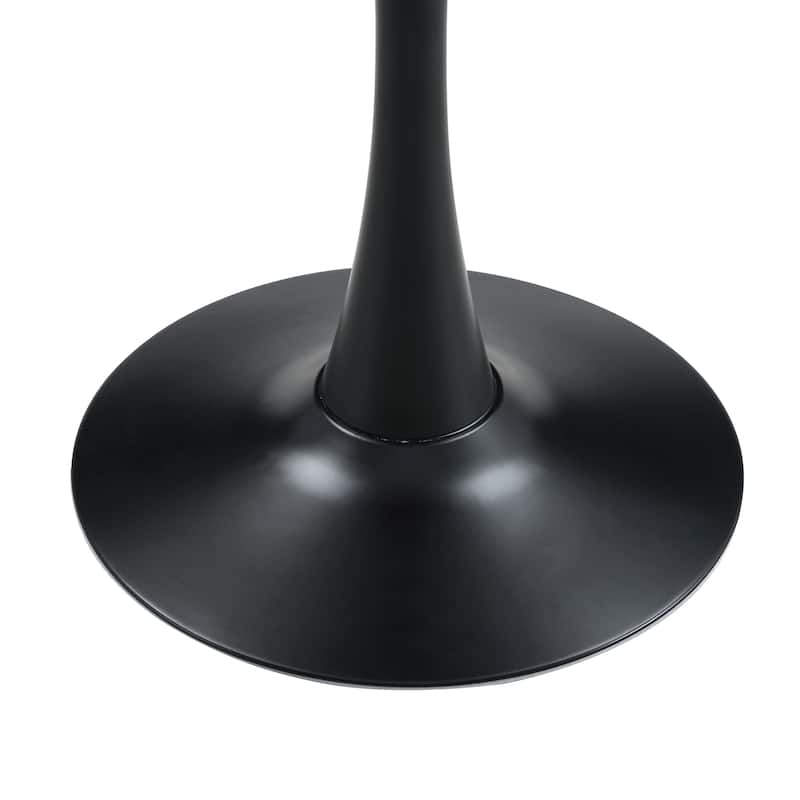 Round Dining Table, 31.5" Circle Tulip Table with Thickened Tabletop & Metal Pedestal, Mid Century Modern Bistro Table