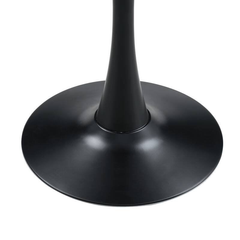 Round Thickened Table Top Coffee Table, Metal Pedestal Side Table Modern Bistro Table