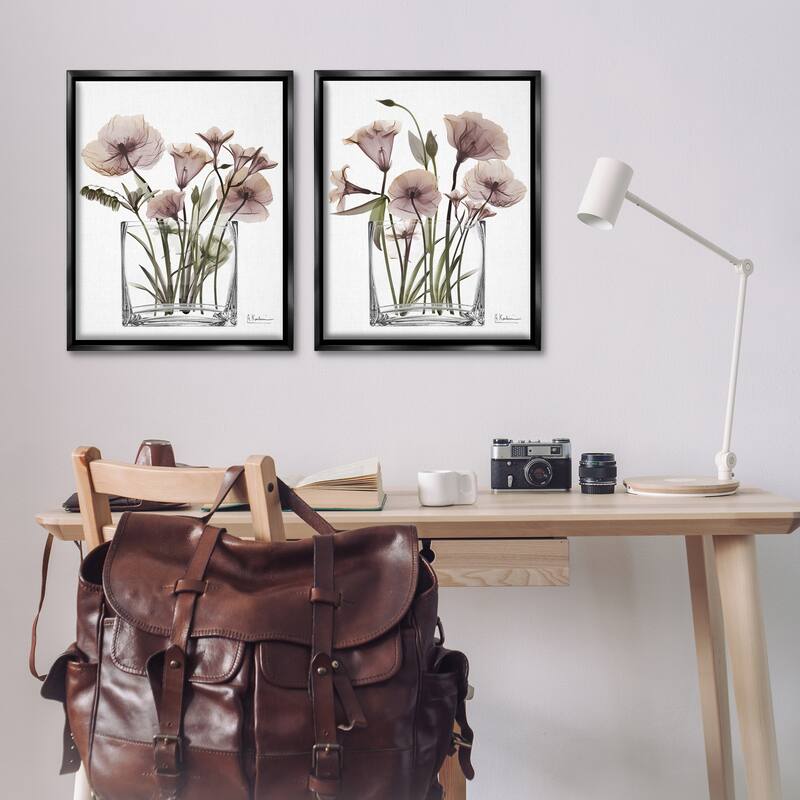 Stupell Earthy Infatuation Bouquet Framed Floater Canvas Wall Art Design By Albert Koetsier (Set of 2)