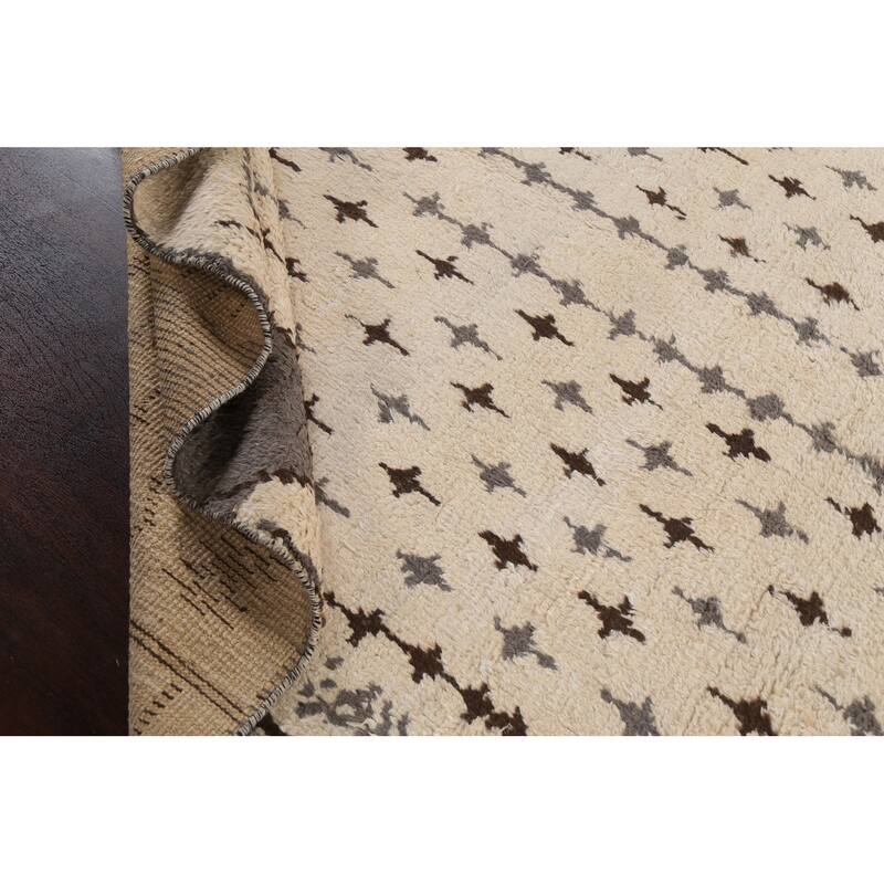 Tribal Geometric Oriental Moroccan Wool Area Rug Hand-knotted Carpet - 8'1" x 10'10"