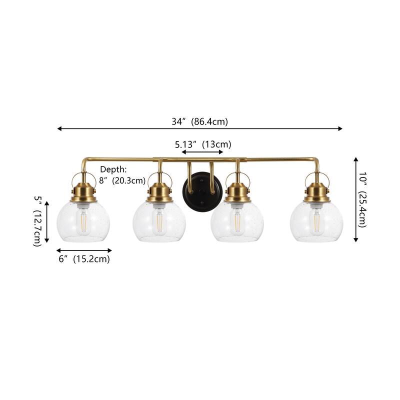 Bolha Metal/ Bubbled Glass Vanity Light, Chrome by JONATHAN Y