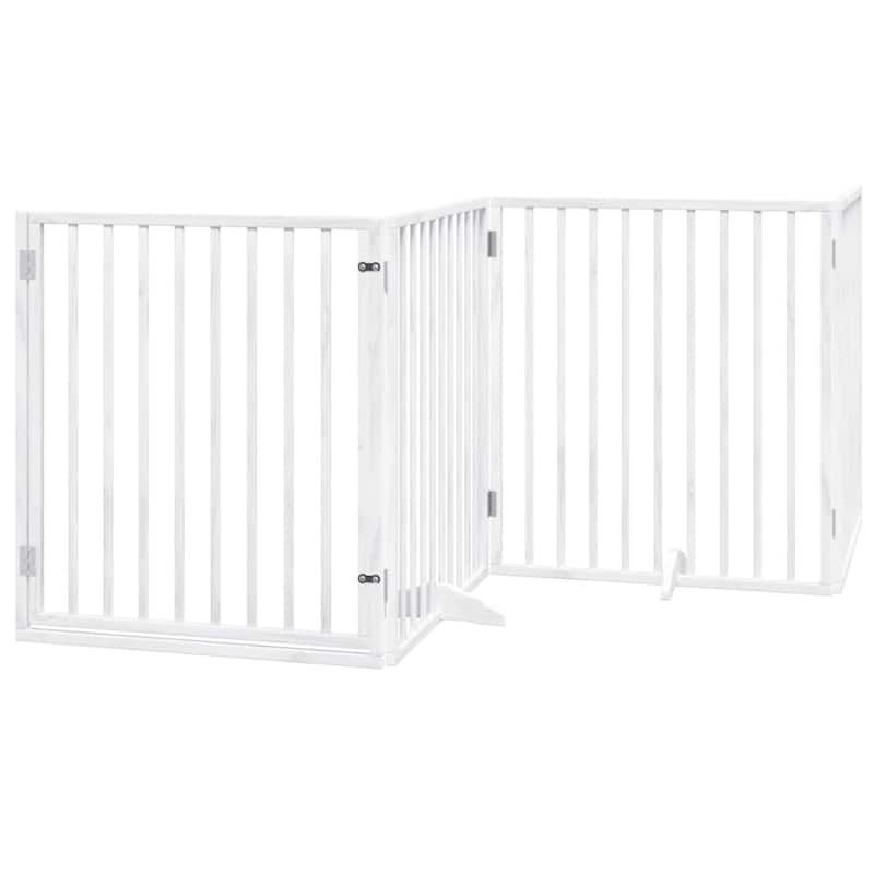 vidaXL Dog Gate Foldable Poplar Wood