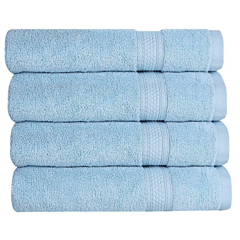 A1HC Bath Towel Set, 500 GSM Duet Technology 100% Ring Spun Cotton, Oeko-Tex Green Certified, Ultra Soft, Quick Dry - Bath Towel (30"x54") Pack of 4 - Chambray Blue