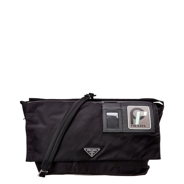 prada logo messenger bag