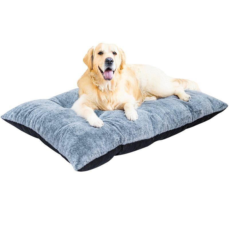 3-Size Fluffy Deluxe Dog Bed, Comfy Pet Sleeping Mat with Alcantara Upholstery and Anti-Slip Bottom, Washable Soft Puppy Pad