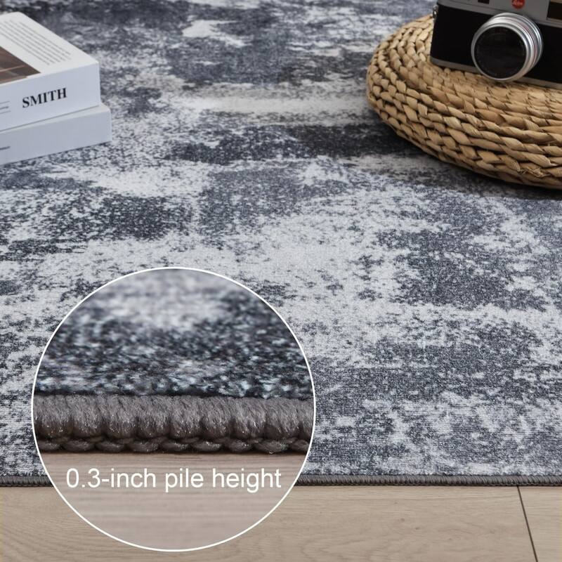Area Rug 8x10 Washable Rugs Modern Abstract - 120"L x 96"W