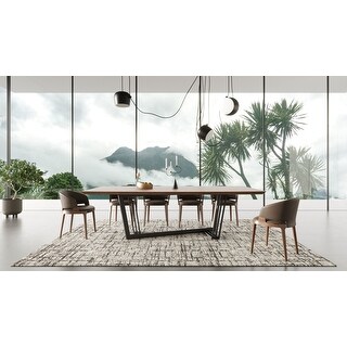 Modrest Gilroy Modern Walnut and Black Dining Table - Bed Bath & Beyond ...