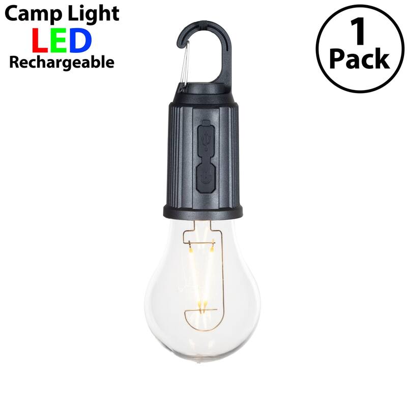Novelty Lights Rechargeable Camp Light, Warm White LED Globe, USB-C Recharging