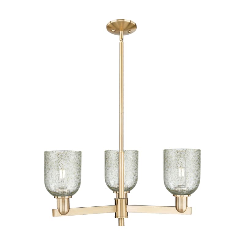 Innovations Lighting Endless Possibilities Arcadia - Caledonia - 3 Light 27" Stem Hung Chandelier with Mica Shade - Champagne Bronze/Mica