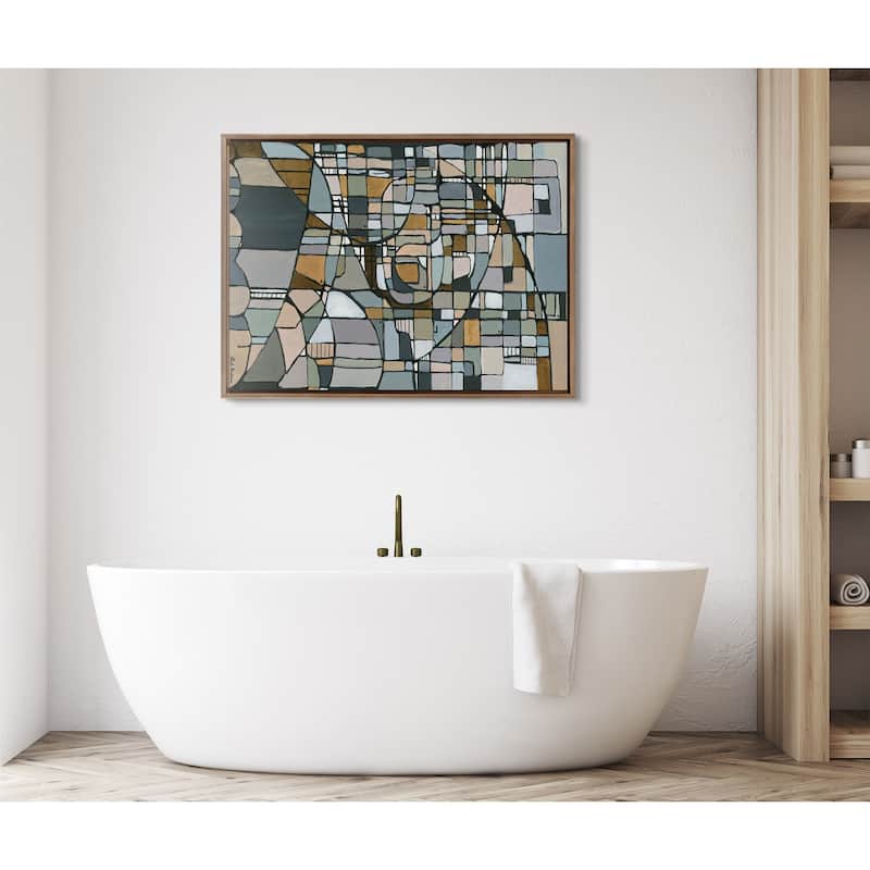 Kate and Laurel Sylvie Deco Nadeau Framed Canvas by Leah Nadeau