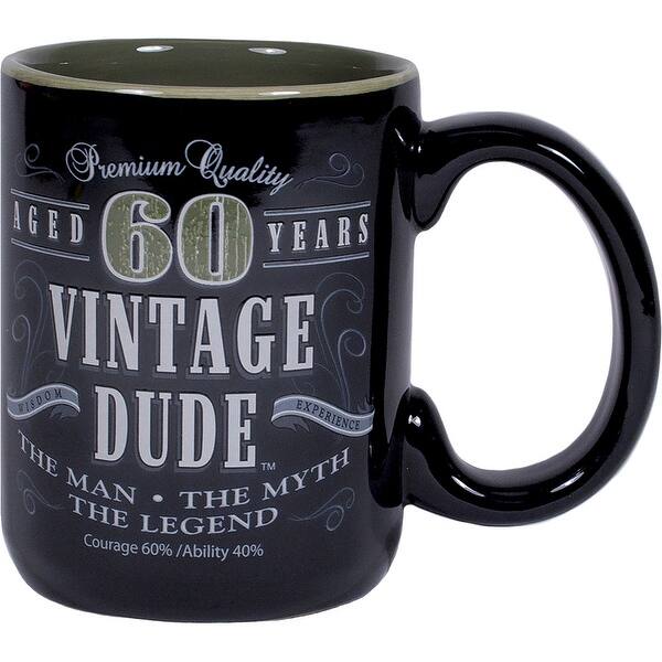 Set of 2 Black and White 60 Years Vintage Dude Printed Mug 14 oz. - Bed  Bath & Beyond - 22306780