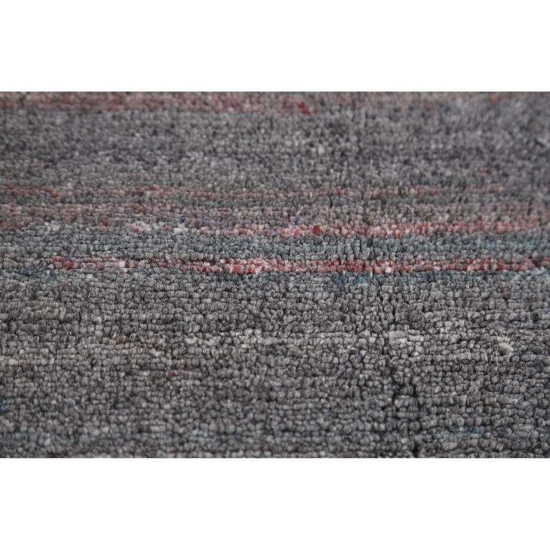 Hand Knotted Oriental 100% Wool Carpet Tribal Tribal Greys & Charcoal Gabbeh Area Rug - 8' 1'' X 8' 2''