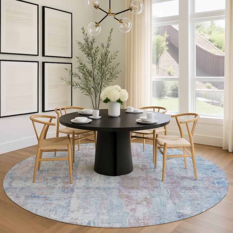 Machine Washable Indoor/ Outdoor Muted Ombre Chantille Rug