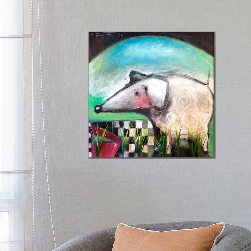 iCanvas "Fancy Dog At Picnic" by Tim Nyberg Canvas Print - 26x26x1.5