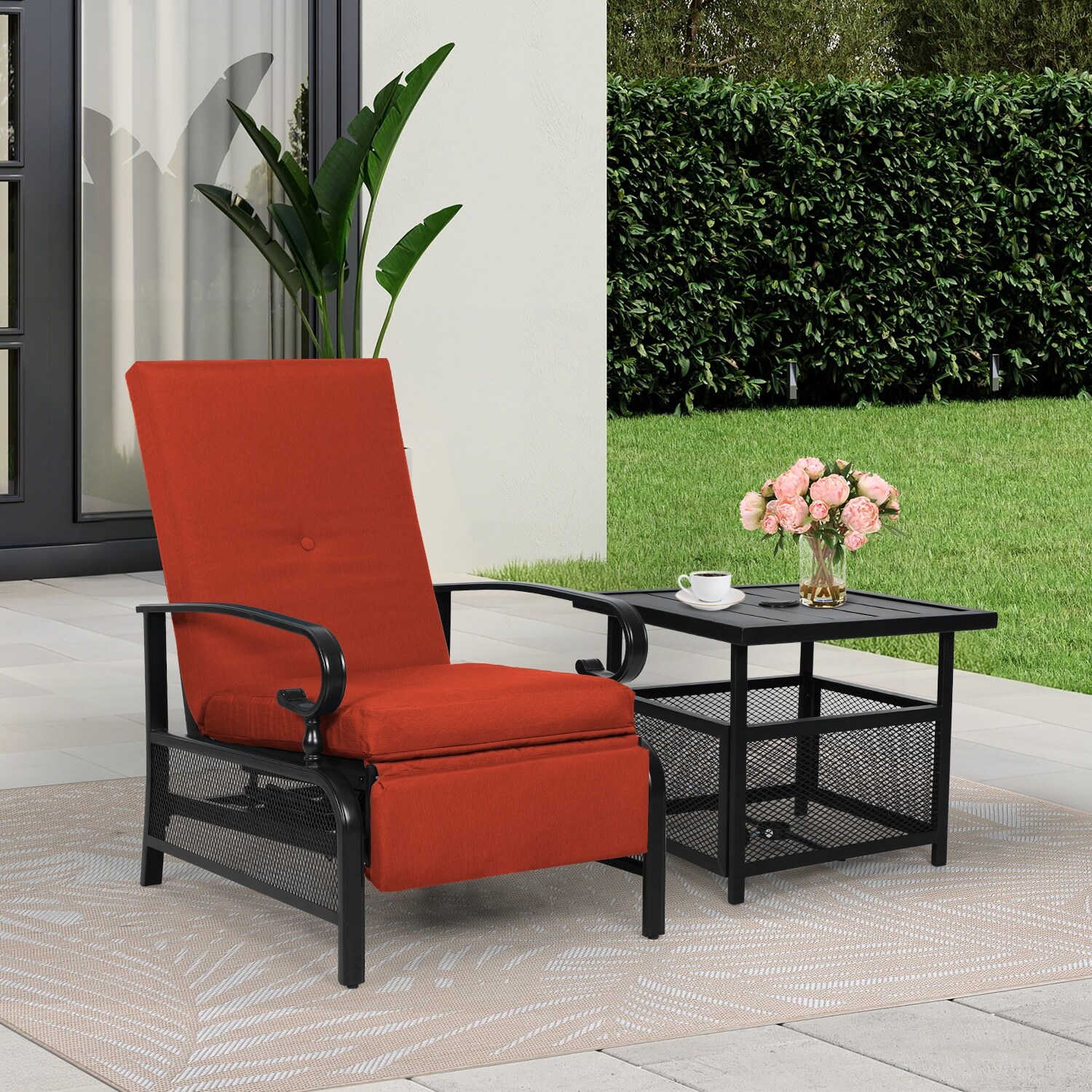 cushioned garden recliner chairs
