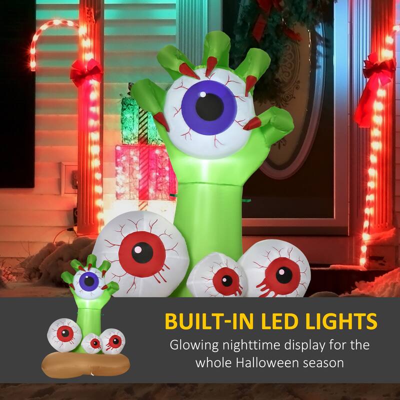 Outsunny 4' Hand Clutching Eyeball Halloween Decoration