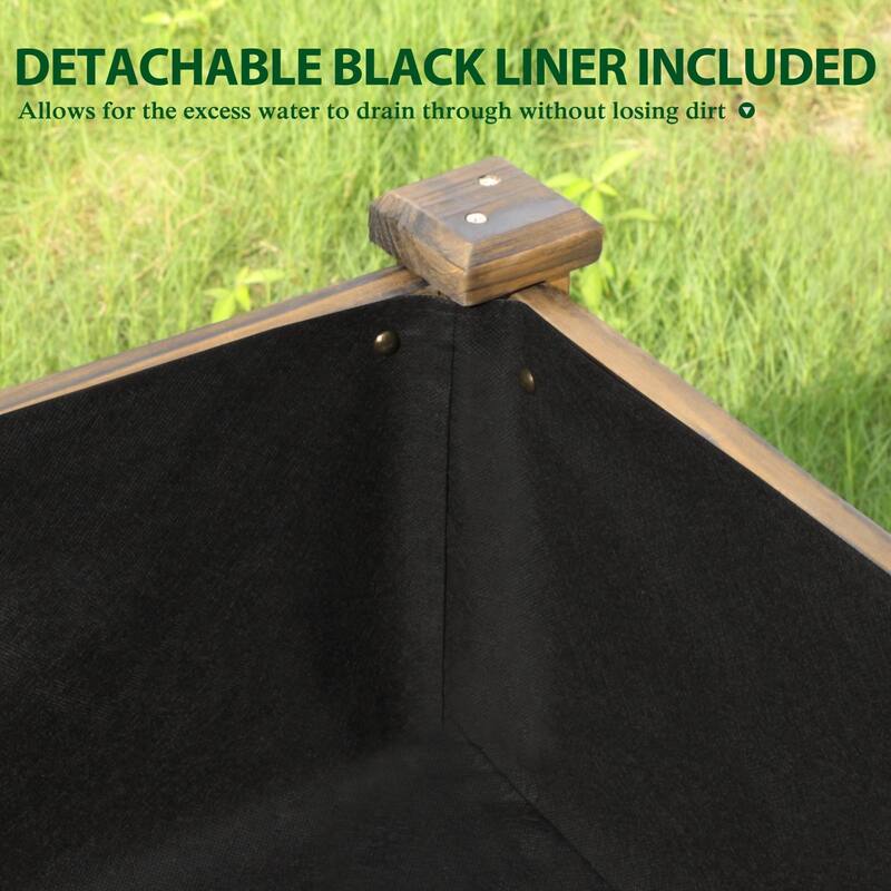 VEIKOUS Wood Raised Garden Bed Elevated Planter Box with Drainage Holes
